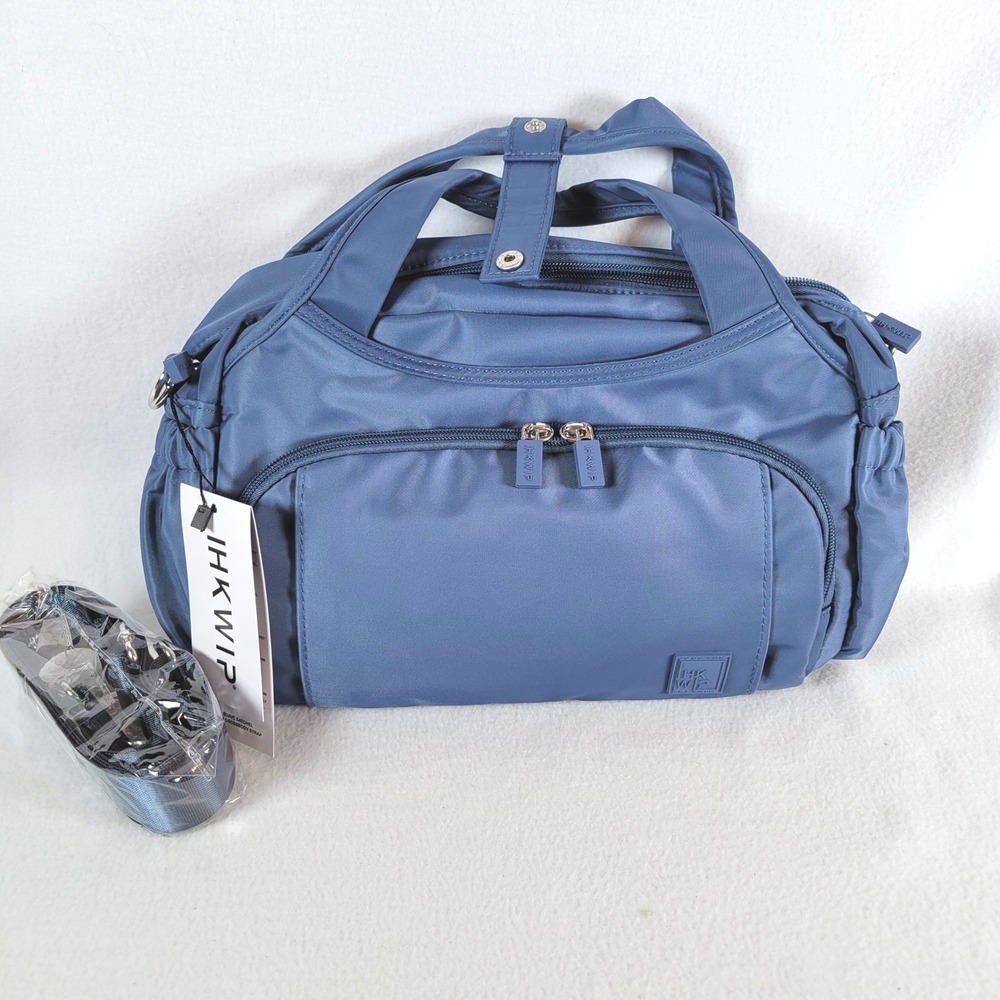 IHKWIP Women Satchel Suave Top Handle Nylon Travel Bag Blue Eco-Friendly Outdoor